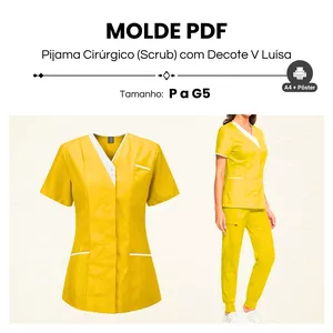 Imagem de capa para o Ebook MOLDE PIJAMA CIRÚRGICO COM DECOTE V LUÍSA