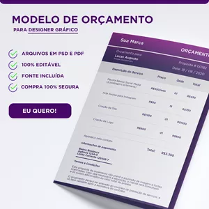 Imagem de capa para o Ebook Modelo de Orçamento para Designer Gráfico