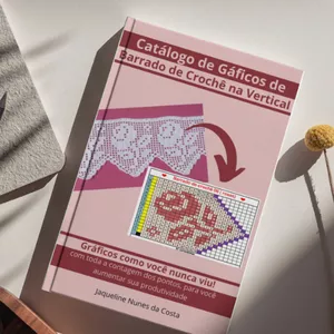 Imagem de capa para o Ebook Catálogo de Gráficos de Barrado de Crochê na Vertical
