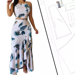 Imagem de capa para o Ebook Molde Conjunto Feminino Saia E Cropped (P ao GG)