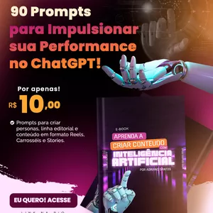 Imagem de capa para o Ebook 90 Prompts para Impulsionar sua performance no ChatGPT 