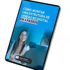 Imagem de capa para o Ebook Guia para montar uma estrutura de vendas no digital em 6 passos