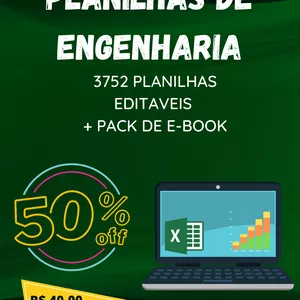 Imagem de capa para o Ebook PACOTE DE PLANILHAS EDITAVEIS + 3752 PLANILHAS + PACK DE E-BOOK