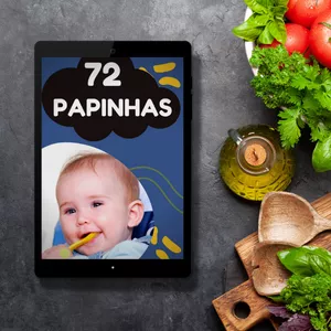 Imagem de capa para o Ebook 72 Papinhas saudáveis para bebês