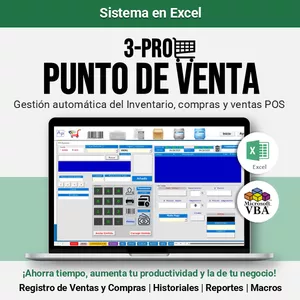 Imagen de portada para Ebook Sistema Punto de Venta en Excel - 3Pro