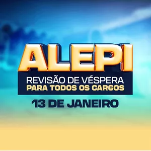 Imagem de capa para o Curso online REVISÃO DE VÉSPERA CONCURSO ALEPI - ONLINE (AO VIVO)