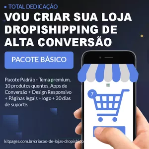 Imagem de capa para o Serviço online Vou Criar Sua Loja Dropishipping de Alta Conversão - (PACOTE BÁSICO).