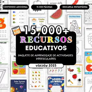 Imagen de portada para Ebook Más de +15000 actividades educativas imprimibles para niños de 3 a 7 años.