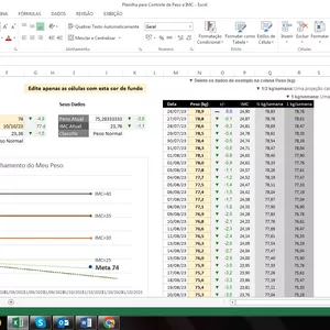 Imagem de capa para o Ebook Planilha para Controle de Peso e IMC