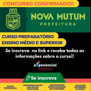 Imagem de capa para o Curso online Concurso Prefeitura de Nova Mutum - curso preparatório