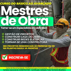 Curso Curso Completo Mestre de Obras + AUTO CAD (Video Aulas + Ebook)