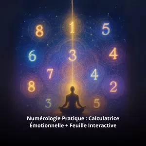 Image de couverture pour le Cours en ligne Numérologie Pratique : Calculatrice Émotionnelle + Feuille Interactive