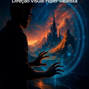 Imagem de capa para o Ebook PROMPTS MESTRES Direção Visual Hiper-Realista