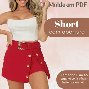 Imagem de capa para o Ebook MOLDE EM PDF SHORT COM ABERTURA 