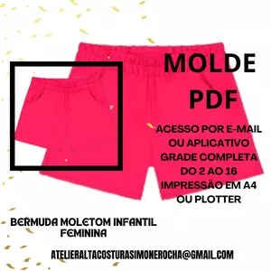 Imagem de capa para o Ebook BERMUDA MOLETOM INFANTIL FEMININA