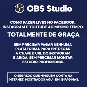 Imagem de capa para o Ebook Como fazer lives no facebook, instagram e youtube ao mesmo tempo 100% gratis