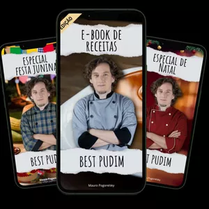 Imagem de capa para o Ebook Mini Curso e Receitas Best Pudim + Especial Festa Junina + Especial de Natal