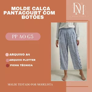 Imagem de capa para o Ebook MOLDE CALÇA PANTACOURT COM BOTÕES