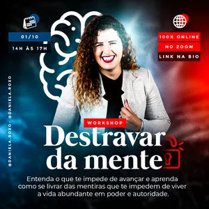 Imagem de capa para o Evento online 1º Workshop Destravar da Mente
