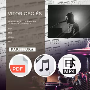 Imagem de capa para o Ebook Partitura de Bateria - Música: Vitorioso És