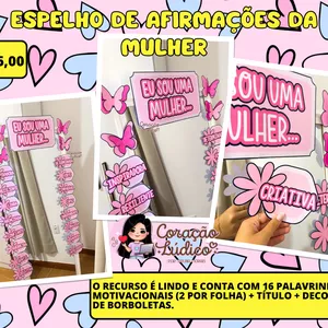 Imagem de capa para o Ebook 🪞🩷Espelho de Afirmações da Mulher