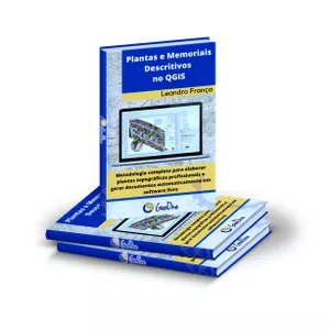 Imagem de Ebook com a Metodologia completa para elaborar plantas topográficas profissionais e gerar documentos automaticamente em software livre criado por Leandro França na hotmart