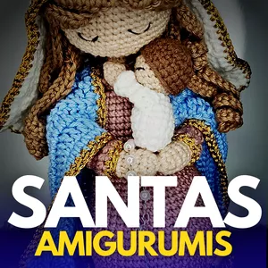 Imagem de capa para o Ebook SANTAS AMIGURUMI