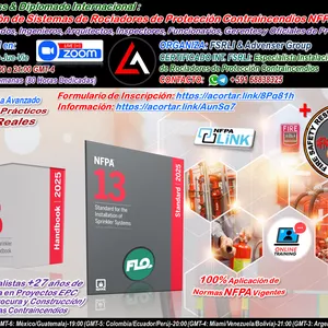 Imagen de portada para Curso online MasterClass & Diplomado Internacional :  Instalación de Sistemas de Rociadores de Protección Contraincendios NFPA 13:2025 