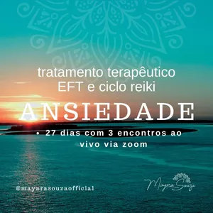 Imagem de capa para o Evento online Tratamento terapêutico EFT e Ciclo Reiki para Ansiedade