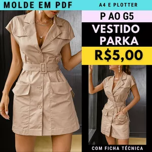 Imagem de capa para o Ebook Molde Vestido Parka Sofia