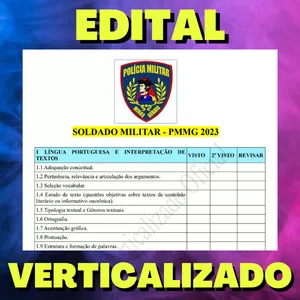 Imagem de capa para o Ebook SOLDADO MILITAR - PMMG 2023 - Edital Verticalizado