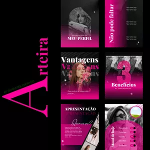 Imagem de capa para o Curso online Arteira - kit templates editáveis 