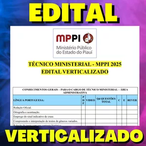 Imagem de capa para o Ebook TÉCNICO MINISTERIAL - MPPI 2025 - Edital Verticalizado