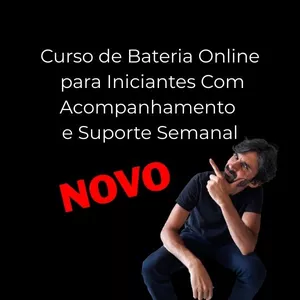Imagem de capa para o Curso online Curso de Bateria Online – Acompanhamento e Suporte Semanal