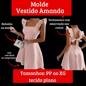 Imagem de capa para o Ebook molde vestido amanda pp ao xg
