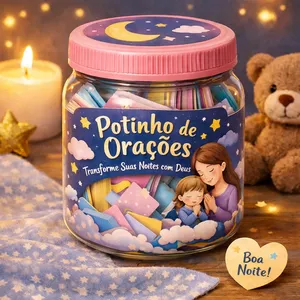 Imagem de capa para o Ebook Potinho de Orações- Transforme as Noites do seu Filho com a Presença de Deus 