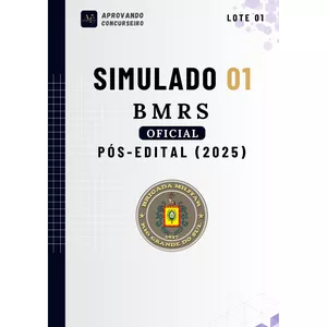 Imagem de capa para o Ebook 05 Simulados Comentados Brigada Militar RS - Oficial (Pós edital 2025)