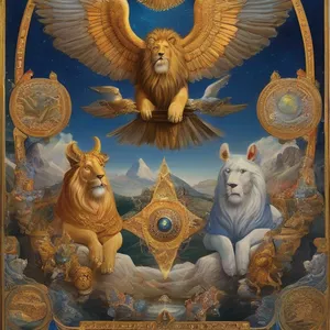 Imagem de capa para o Curso online Uma imagem para quadro ou outros fins. Com o título Leões Celestiais.