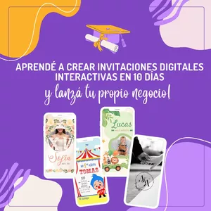 Imagen de portada para Curso online Aprendé a crear Invitaciones Digitales en 10 días y lanzá tu propio emprendimiento.
