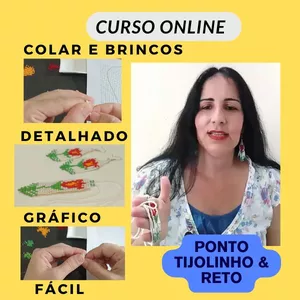 Imagem de capa para o Curso online APRENDA A FAZER COLAR E BRINCOS  COM MIÇANGAS