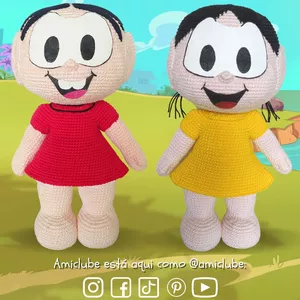 Imagem de capa para o Curso online Mônica e Magali em Amigurumi - Passo a passo