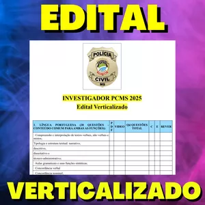 Imagem de capa para o Ebook INVESTIGADOR PCMS 2025 - EDITAL VERTICALIZADO