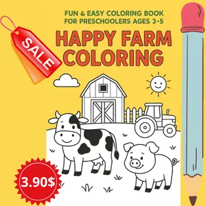 Cover image for Ebook FUN &amp; EASY COLORING BOOK FOR PRESCHOOLERS AGES 3-5: Happy Farm Coloring