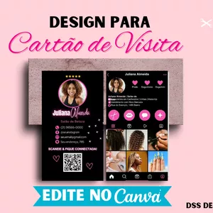 Imagem de capa para o Curso online Design Para Cartão De Visita Instagram (editável No Canva)