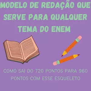 Imagem de capa para o Ebook Modelo de redação para qualquer tema do ENEM