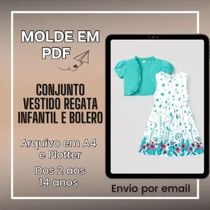 Imagem de capa para o Ebook Conjunto Vestido Regata Infantil e Bolero - Molde em PDF