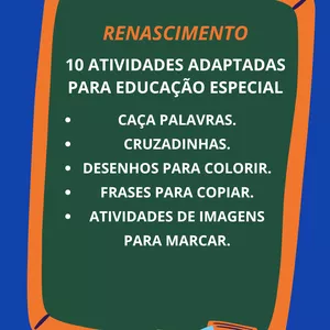 Imagem de capa para o Ebook 10 ATIVIDADES ADAPTADAS RENASCIMENTO