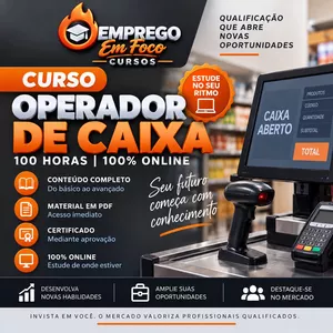 Imagem do curso Curso de Operador de Caixa – 100 Horas | Qualificação Profissional Online