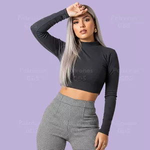 Imagen de portada para Ebook Blusa crop top manga larga - 2079