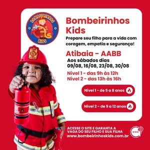 Imagem de capa para o Evento presencial Bombeirinhos Kids Nível 2 - AABB ATIBAIA